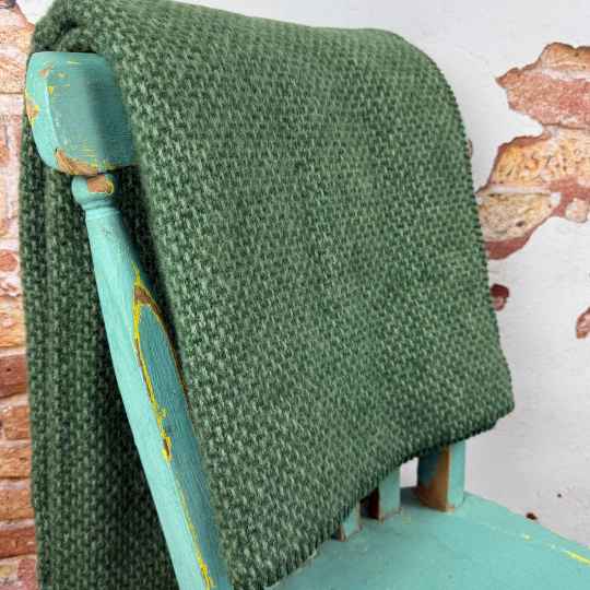 Domino Green Wool Blanket