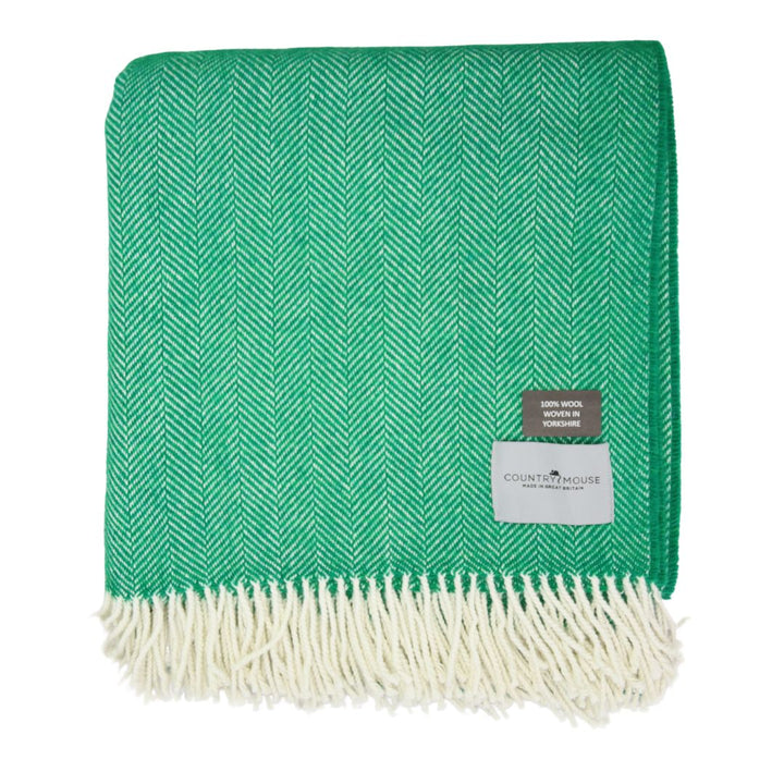 Emerald Green Recycled Wool Throw