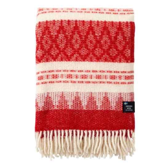 Freja Red Wool Throw