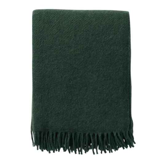 Bottle Green gotland wool throw blanket