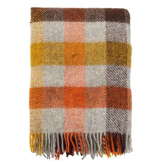 Gotland multi  yellow plaid blanket