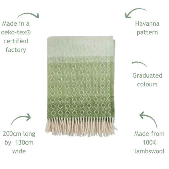 Green Havanna wool throw features