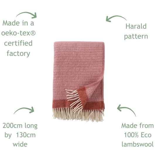 Harald Dusty Rose Eco Wool Throw