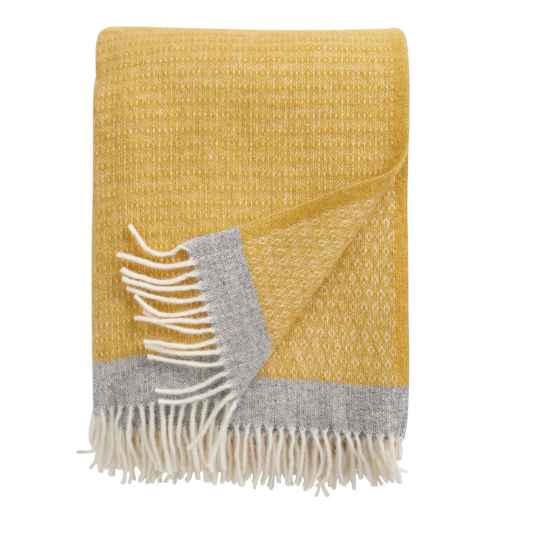 Harald Yellow and Grey Eco wool throw