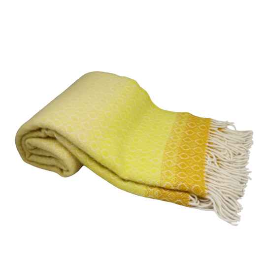 Havanna yellow wool throw rolled