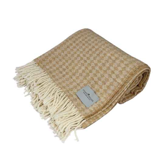 honey recycled wool throw