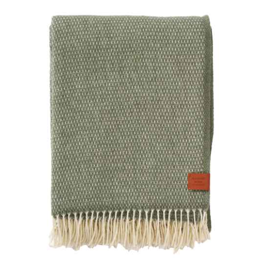 hugo dusty green merino throw