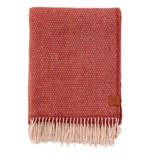 Hugo Ruby Red Merino wool throw