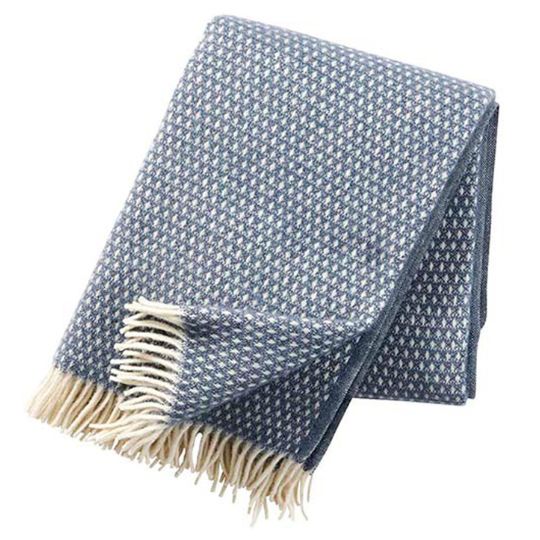 Knut Smokey Blue Wool throw