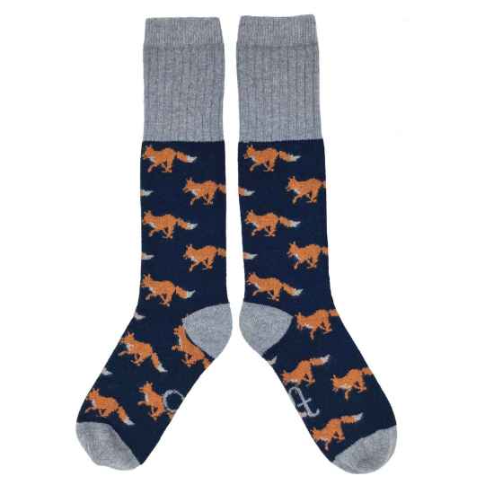 midnight lambswool fox socks 