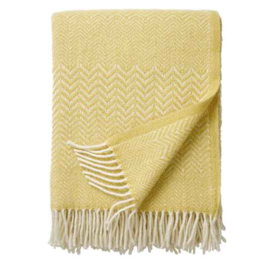 Moonstone yellow eco wool throw