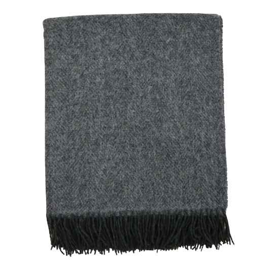 noir herringbone wool throw