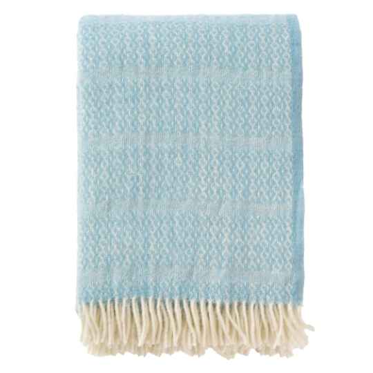 porto blue wool throw