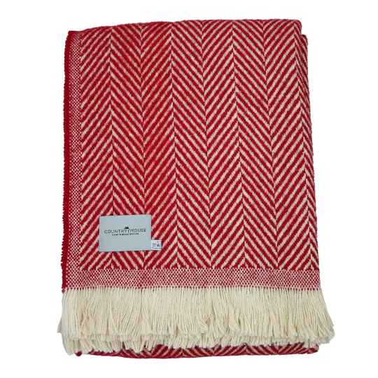 Poppy Red Large Recycled Wool Throw