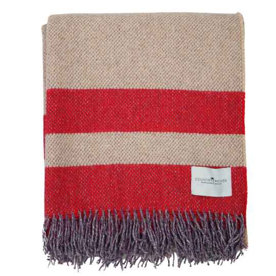 red stripe wool throw