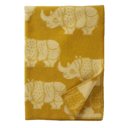 yellow rhino wool blanket