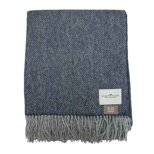 slate herringbone wool throw