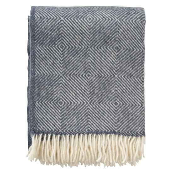smokey blue recycled wool blanket
