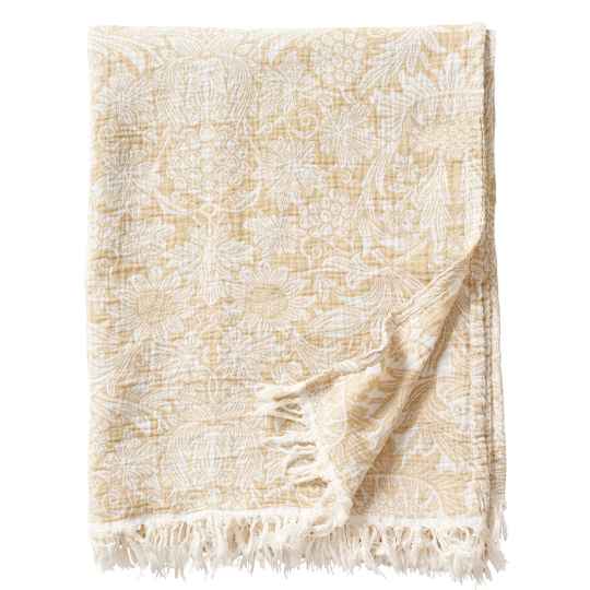 golden sunflower cotton throw