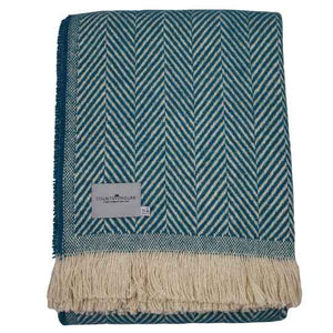 Teal Large Recycled Wool Throw
