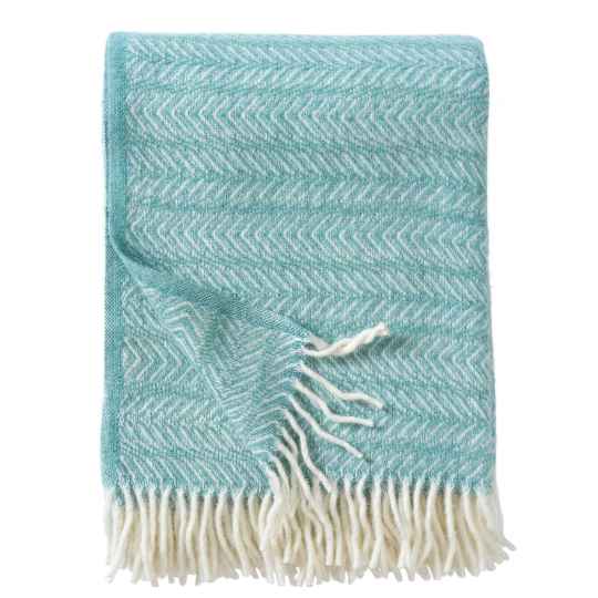 turquoise recycled wool blanket