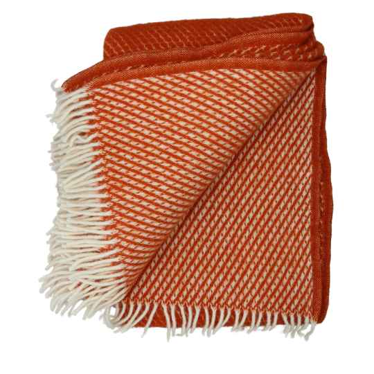velvet rust lambswool throw folded showing the reverse