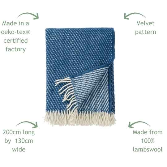 velvet petrol wool throw features