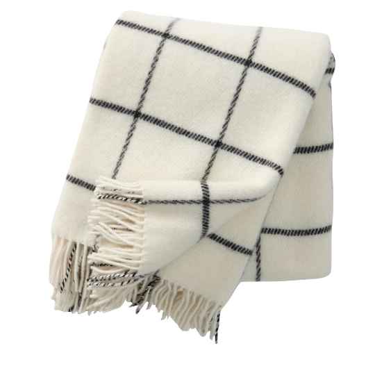 vinga sland White check wool throw