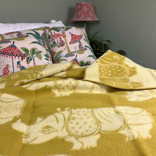 Klippan Yellow Rhino Wool Blanket