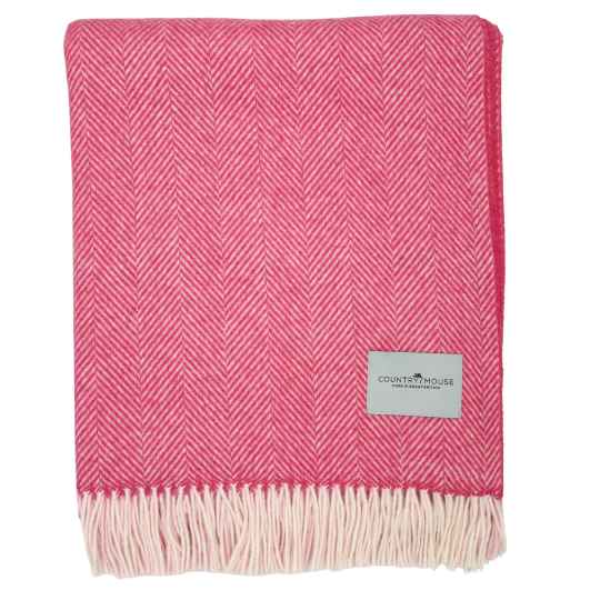 cerise merino wool throw