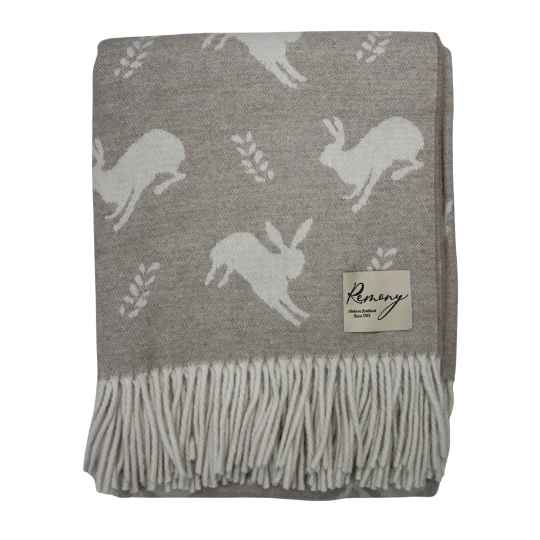 hare merino wool throw 