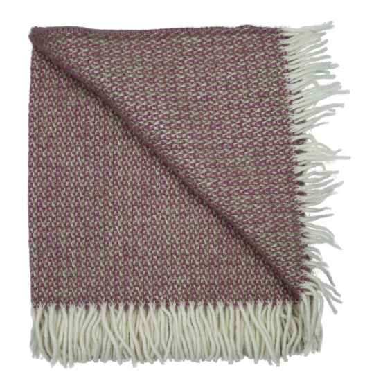 raspberry illusion pure new wool throw