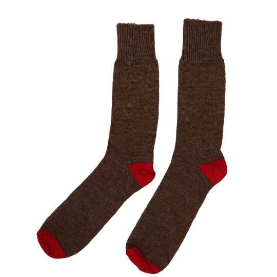 Brown and Red alpaca wool socks
