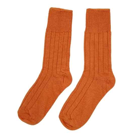 Burnt orange alpaca bed socks