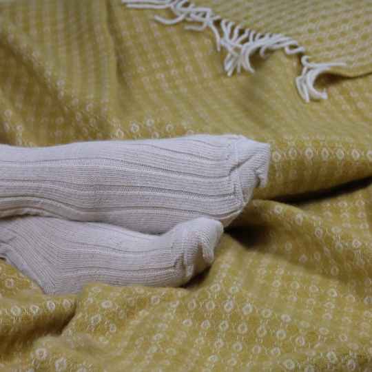 Cream alpaca bed socks