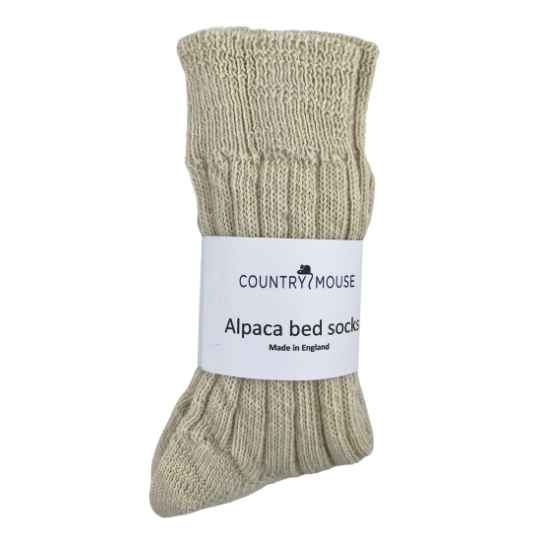 Cream Alpaca wool Bed Socks