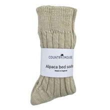 Load image into Gallery viewer, Cream Alpaca wool Bed Socks