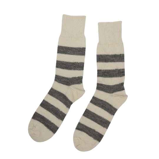 Grey and Cream alpaca wool socks