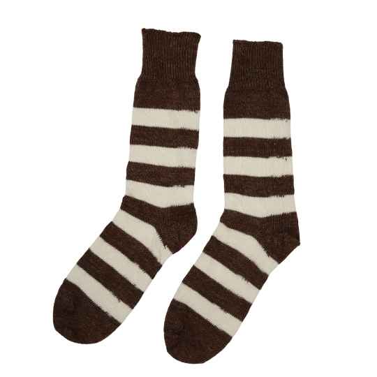 Cream and brown alpaca socks