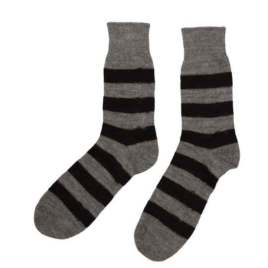Black and Grey alpaca wool socks