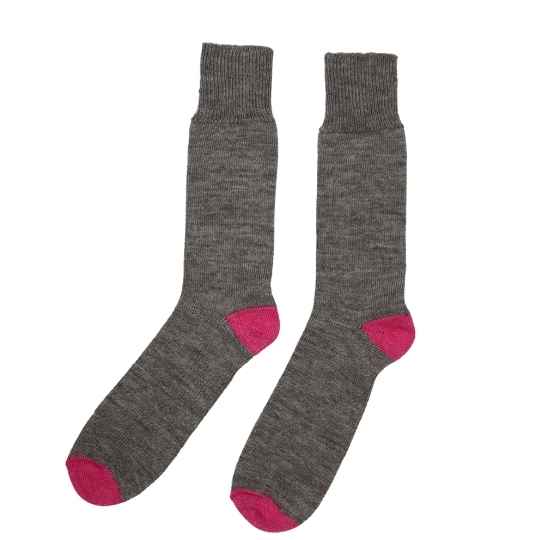 Grey and Pink alpaca wool socks
