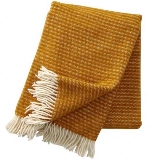 Mustard Swedish Eco lambswool throw