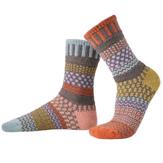 olive solmate socks being worn