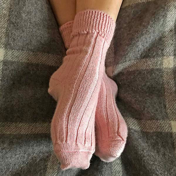 Pink Alpaca Bed Socks