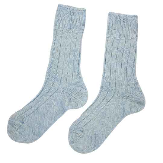 Powder Blue Alpaca Bed Socks open